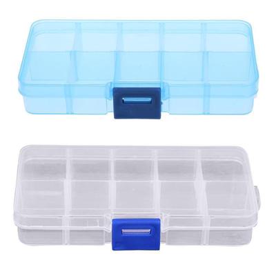 Einfache 10 Fächer Pillen Ohrringbox Kunststoff Schmuckaufbewahrungsbox Schmuckaufbewahrungskoffer Wohnen Transparent