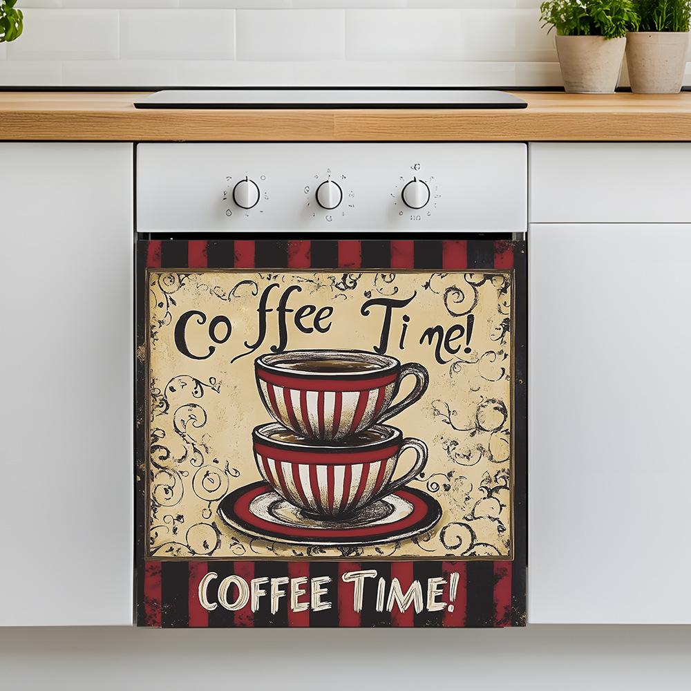 Coffee Mug Poster Cabinet Kitchen Dining Room Background Landscaping Decorative Stickers