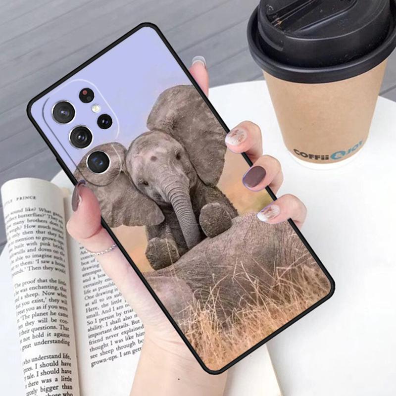 Elephant Baby Nature Phone Case Cover For Samsung Galaxy S24 S25 Ultra S21 S22 Ultra S10E Note 10 Plus Note 20 FE S23