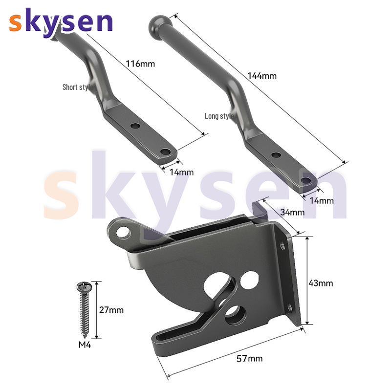 American-Style Carbon Steel Outdoor Gate Latch & Lock for Wooden Fences