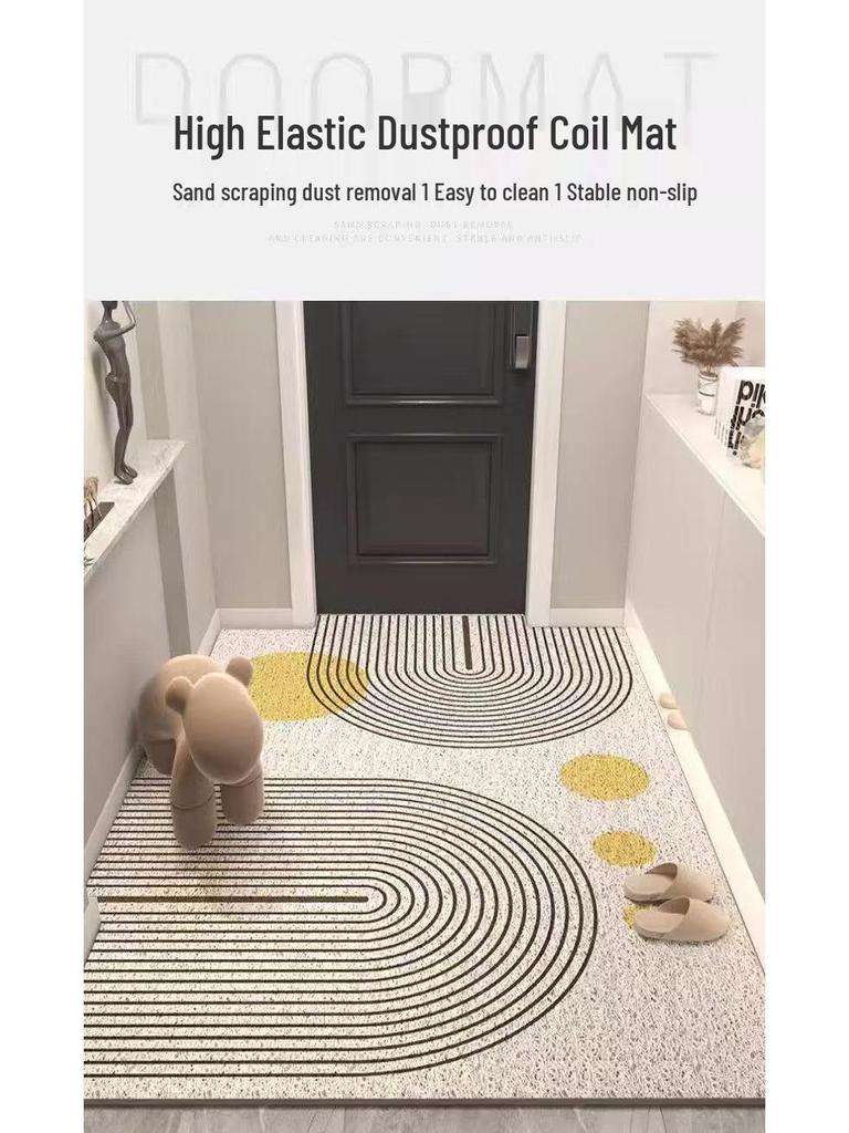 Non-Slip Dirt-Resistant Entryway Doormat - Cuttable, Easy-Clean Coil Carpet for Front Door