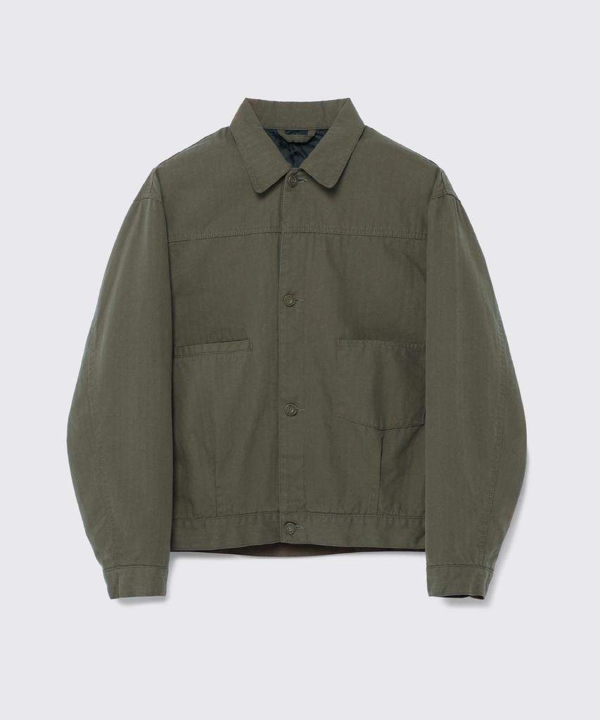 Eastserviceshop Welt Pocket Washed Cotton Trucker Jacket - Olive Khaki