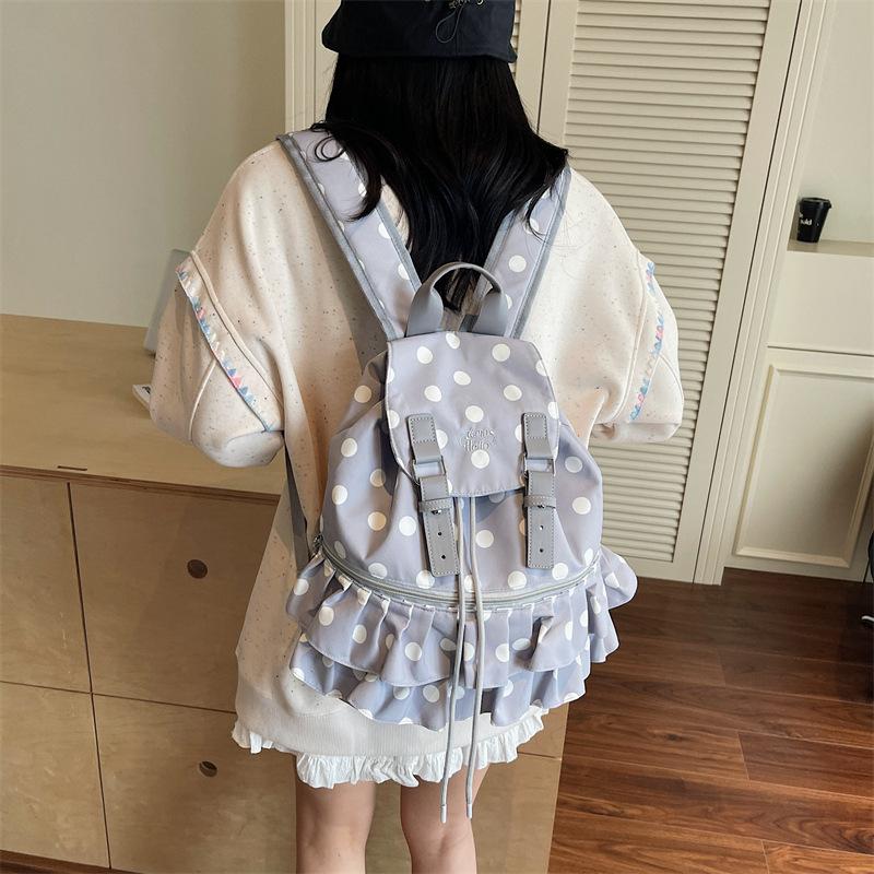 Schultasche Koreanische Version ins Rucksack mit großem Fassungsvermögen und Polka-Dots 1011 Neuer vielseitiger Rucksack für weibliche Pendler und Studenten