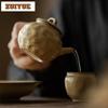 130ml Coarse Pottery Handmade Teapot Japanese Boutique Side Handled Teapot Retro Pot Household Tea Maker Kettle Cha Ornaments