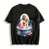 Hand-painted Parent-child Bath Print Casual Adult Top Pure Cotton T-shirt