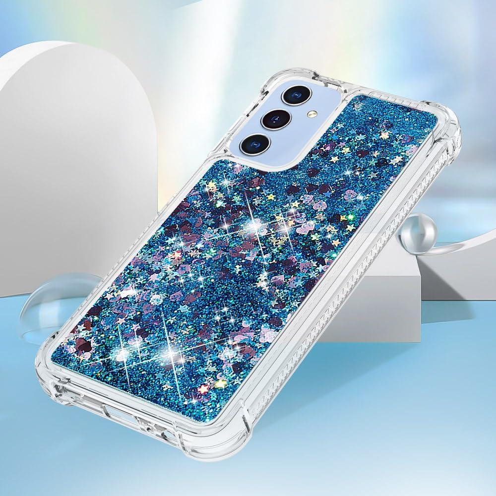 Case for Samsung Galaxy A15 5G, Glitter TPU Cover Clear Flowing Quicksand with Anti-Fall Bumper Corner Shockproof Protection Women Girly Case for