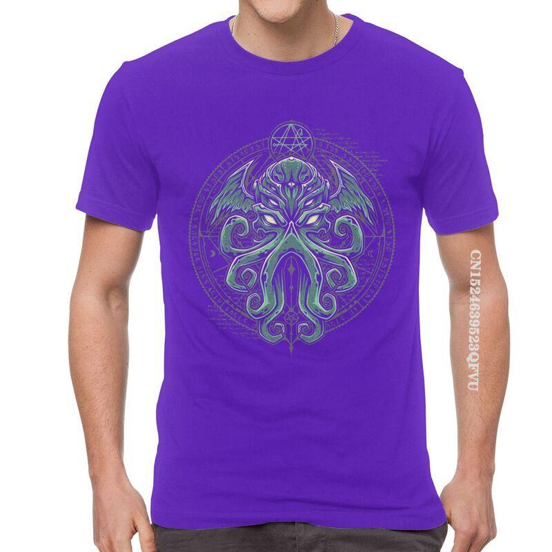 Great Cthulhu T Shirts Men Fashion T Shirt Cotton Oversized Horror Movie Lovecraft Tshirt Unique Tees Tops Fast Shipping