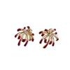 Diamond Inlaid Silver Needle Firework Earrings: Luxurious Autumn/Winter Studs for Women