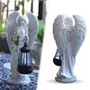 Solar Fairy Wings Statue Lamp Waterproof Angel Ornament Light Auto On & Off Fairy Figurine Decor Lamp for Outdoor Garden Decor