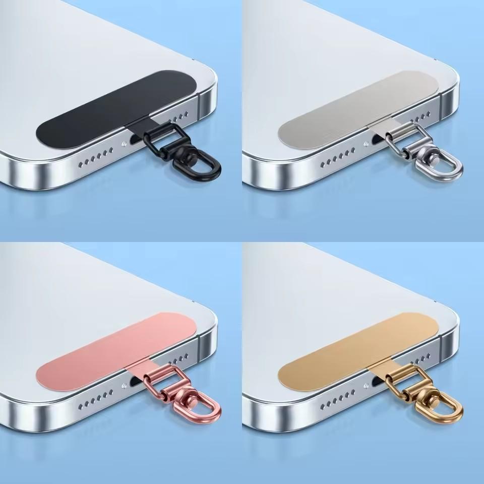Universal 360 Degree Rotatable Stainless Steel Phone Lanyard Patch Anti-lost Metal Gasket For Cellphone Case Strap Parts Pad