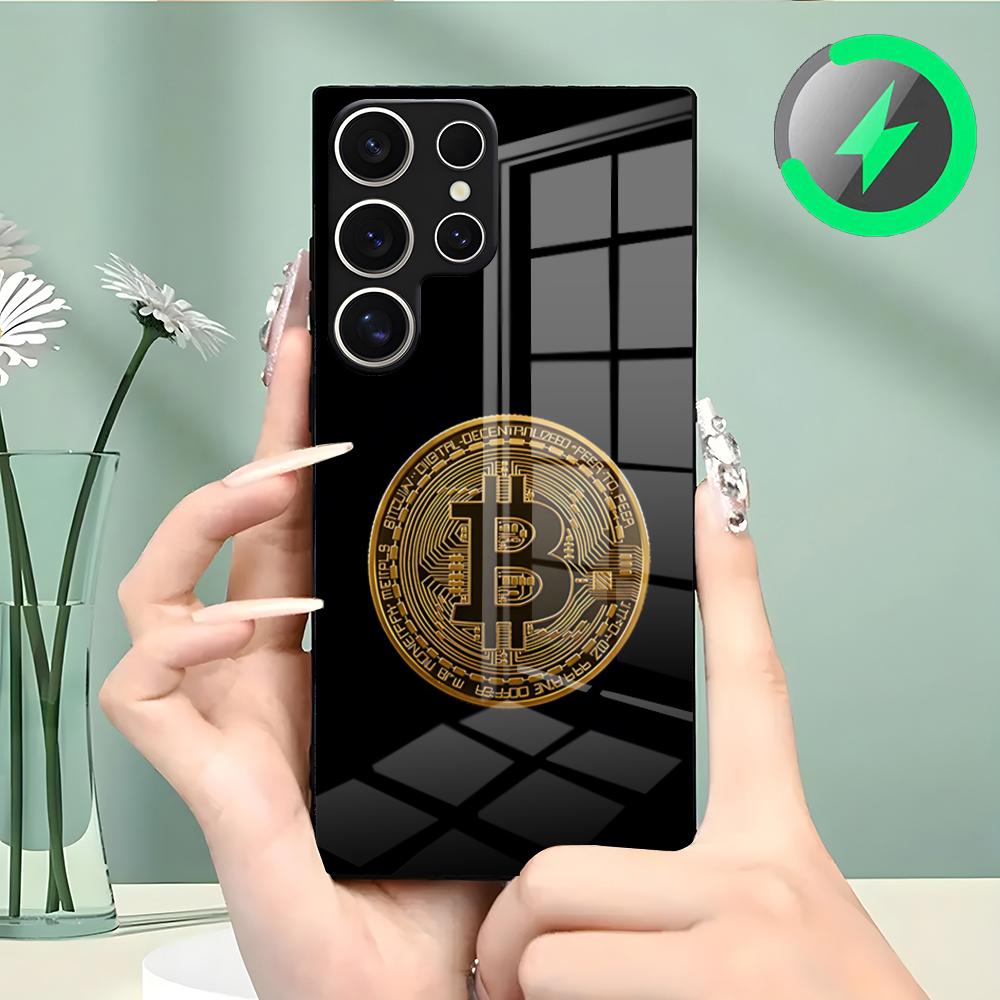 Bitcoin Phone Case For Samsung S26 S25 S24 S23 S22 S21 S20 Edge Ultra Plus FE For Magsafe Glass Case
