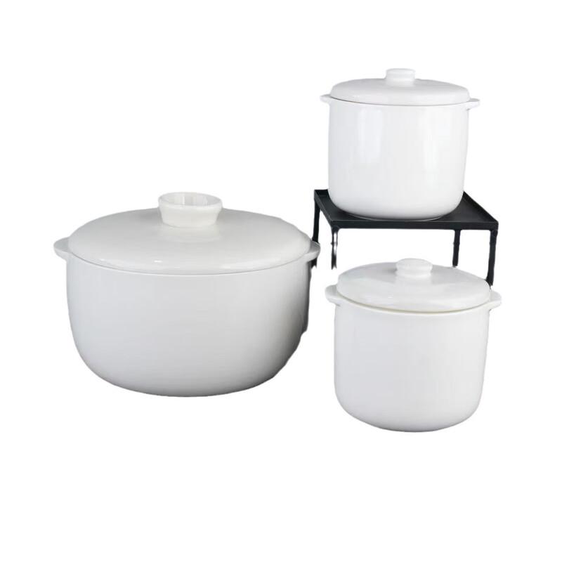 Wutuo White Ceramic 1.8L Stew Pot Inner Liners (2-Pack)