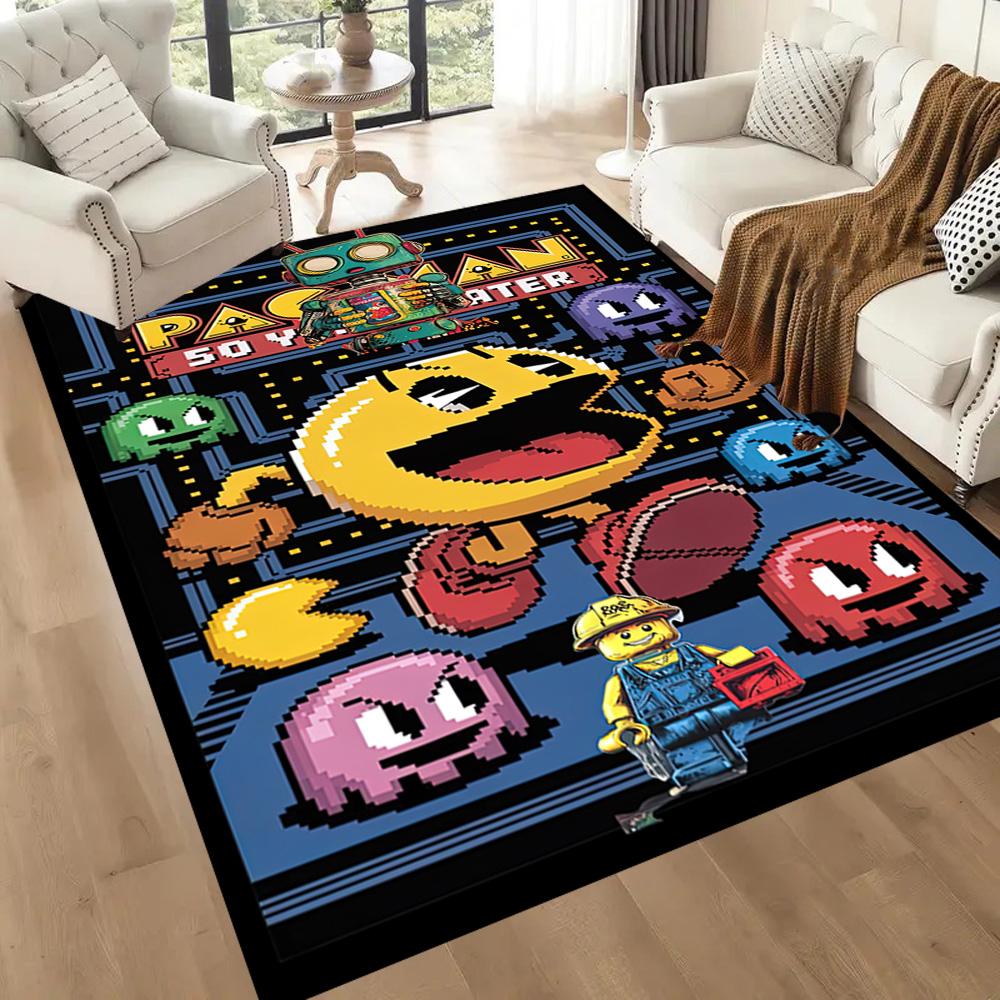 Pac-man Adventure Square rugs are a great choice for living rooms, bedrooms, home décor, and as gifts.