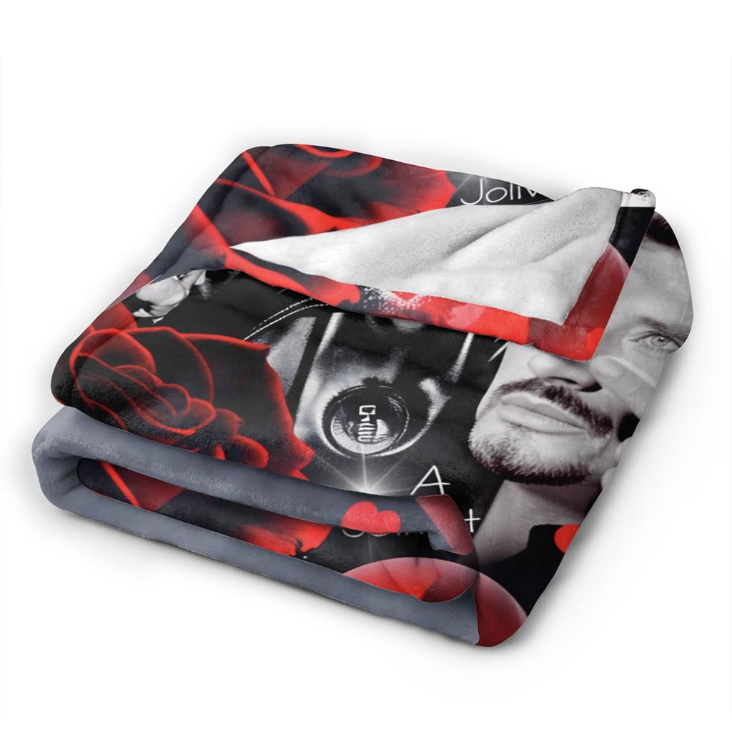 Rock Star Music Johnny Hallyday Blanket  Warm Soft Plush Throw Blanket For Children Home Decor Flannel Bedspread Bed Cover