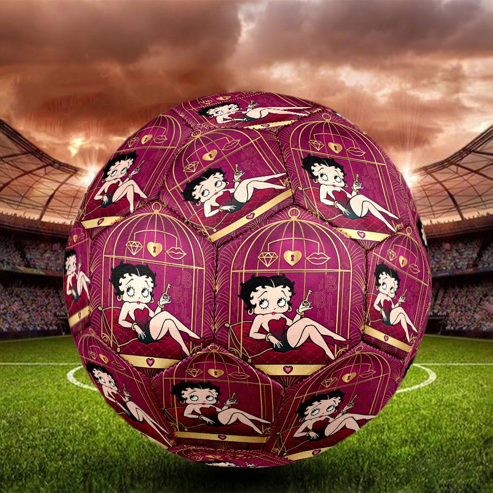 Betty Boop Print Size 5 Soccer Ball, Standard Match Football for Sports Game and Team Practice, Ideal Gift for Soccer Fans