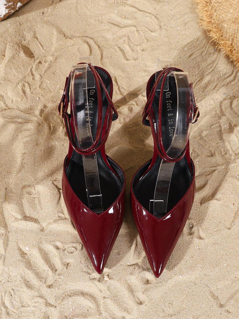 French Chic High-Heeled Slingback Sandals - Pointed Toe Stiletto Heels