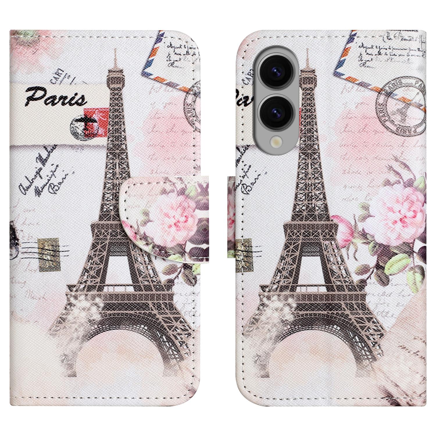 

For Samsung Galaxy S25 Edge Case Pattern Printing Cross Texture Leather Phone Cover J