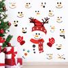 Christmas Snowman Emoji Sticker Gift Decoration Sticker Self-adhesive Cartoon Funny Snowman Refrigerator Sticker Window Sticker