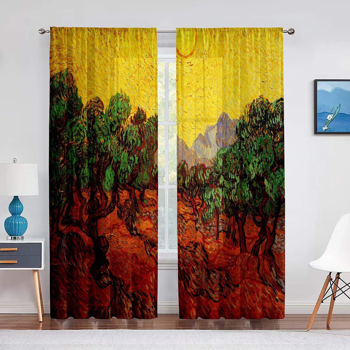 

Шторы «Звездная ночь» с принтом звезд Ван Гога, декоративные шторы из 2 панелей для гостиной, спальни, кухни, домашнего декора Rod Pock (W50cmxH50cm)x2&Grommet Top