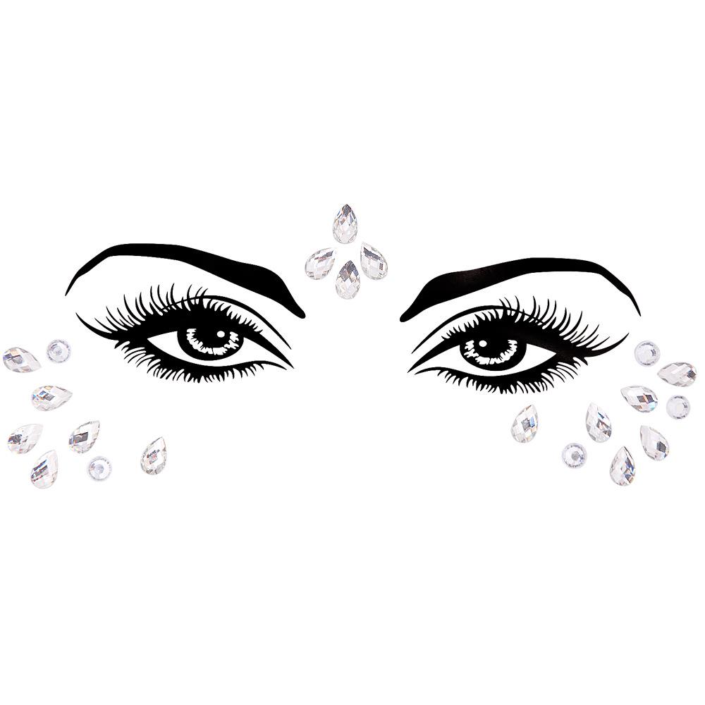 Crystal Tattoo Sticker Glitter Eyeliner Eyebrow Makeup Face Eyes Diamond Temporary Tattoo Rock Rhinestone 3D Eyeliner Stickers