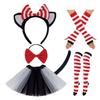 Cats Costume Accessories With Headband, Tail, Skirt, Gloves, Knee High Socks for Cosplay Party Carnivals