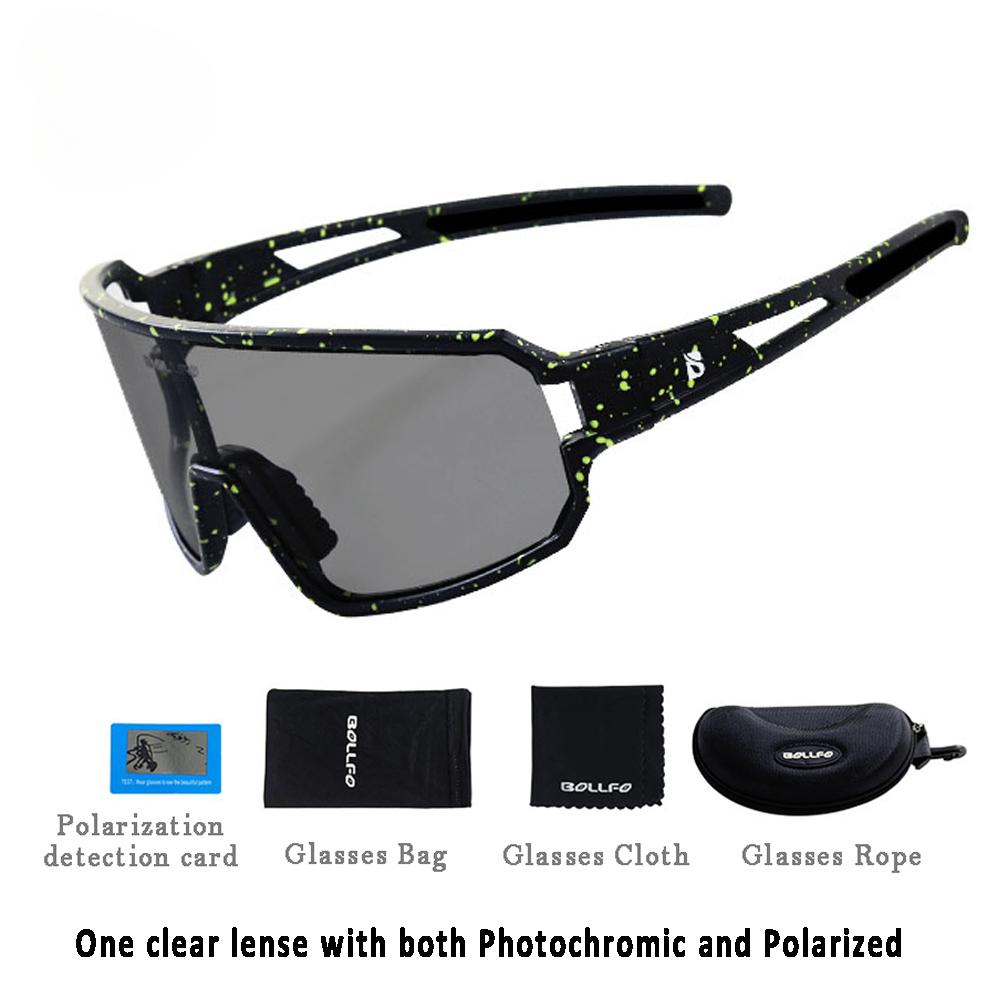 Ultraleichte photochrome Fahrrad-Sonnenbrille für Herren und Damen, UV400-Schutz, polarisierte Fahrradbrille, Fahrradbrillen-Zubehör