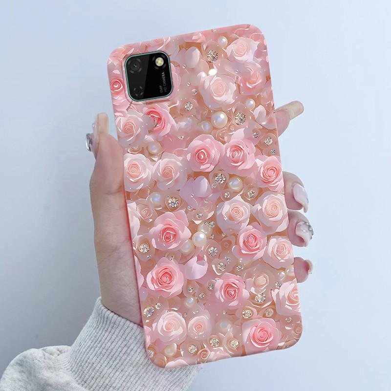 For Huawei Y5p Phone Case DRA-LX9 Butterfly Flower Girl Design Soft Silicone TPU Back Housing for Honor 9S HuaweiY5p Y 5p Covers