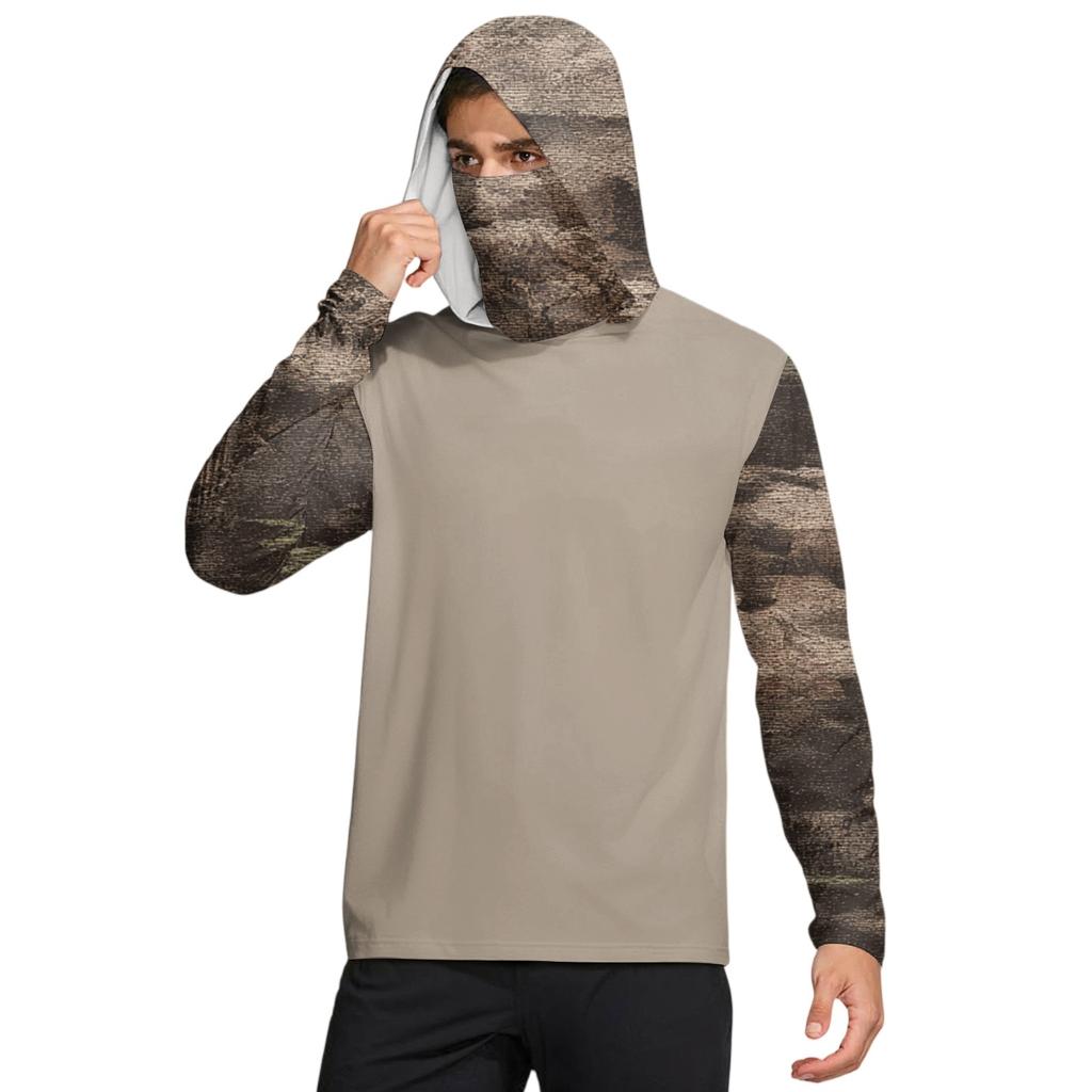 Herreskjorte med maske Lett Langermet Hettegenser Vandring Fiske Ytelse