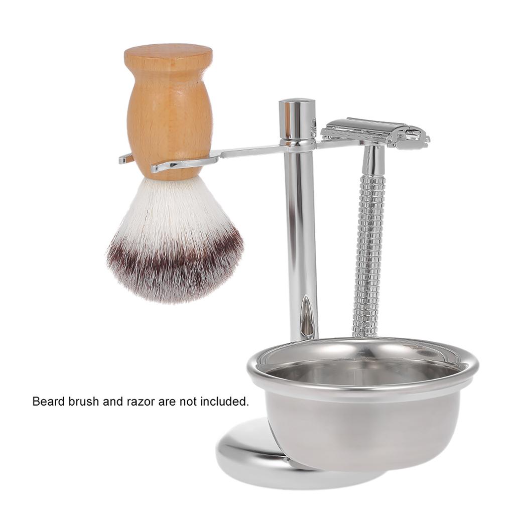 2 in 1 Stainless Steel Shaving Holder for Shaving Razor Brush & Shaving Soap Bowl Men s Shaving Kit Male Shaving Tool