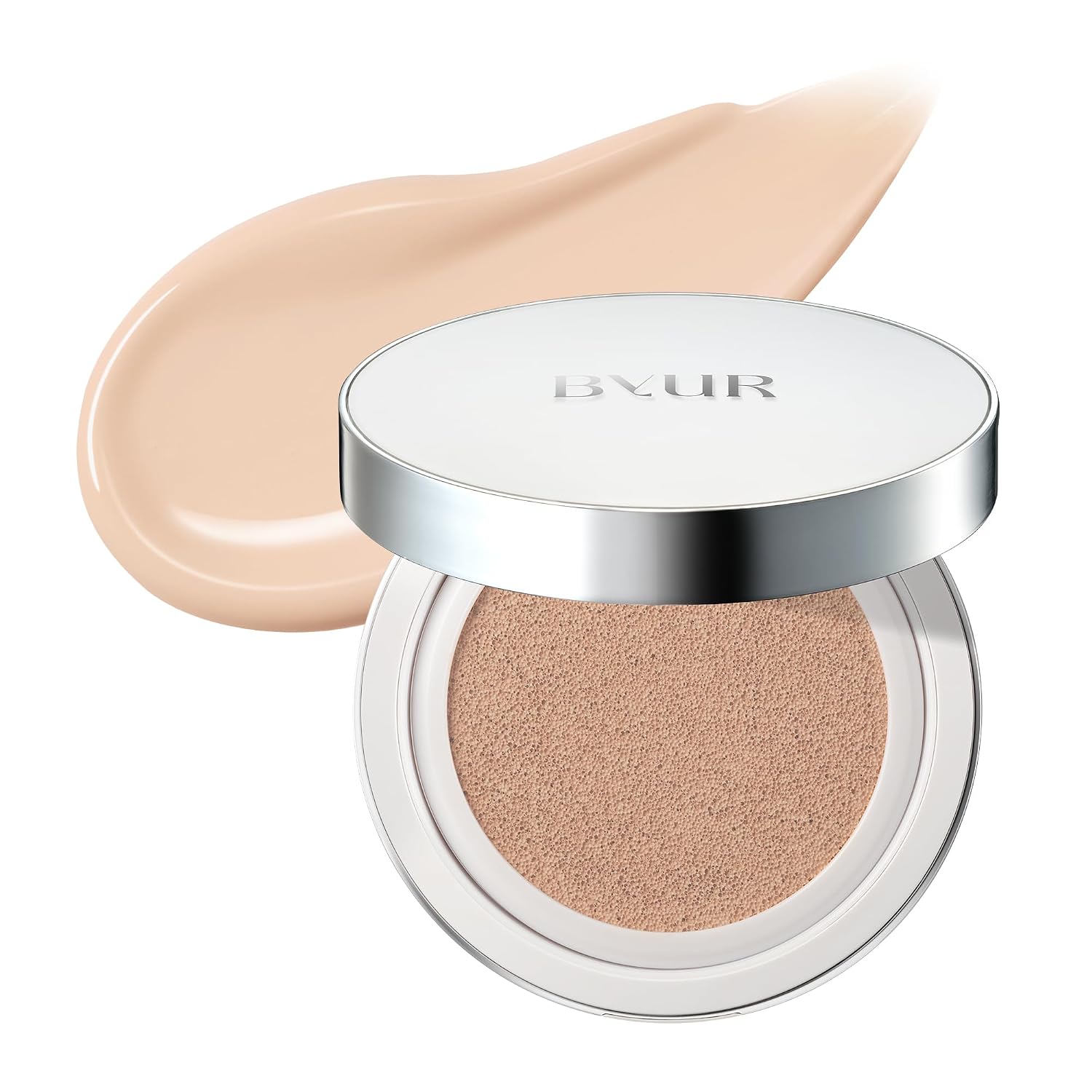 ByUR Cushion Foundation Full Cover Glow V2 (#17 Pink Fair) High Coverage Dewy Skin Skincare Pore Management SPF50+ PA++++ 15g