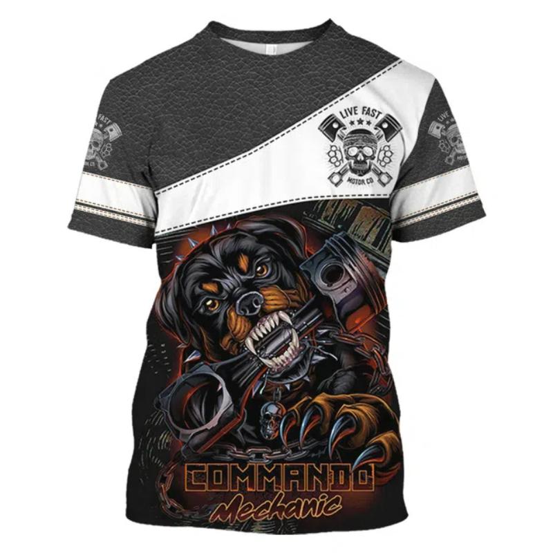 Men T Shirt Vintage T-shirt Summer Clothing Mechanic 3d Print Tops 6Xl Street Casual Sports Oversized Pullover Multiple Options