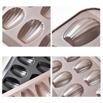 Easy To Clean Stainless Steel Shell Cupcake Baking Pan (12 Cavity)