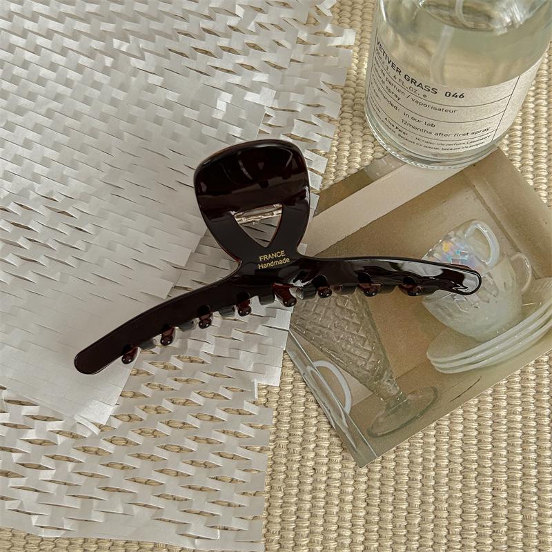 2024 High-End Korean French Chocolate Acetate Hair Claw for Women