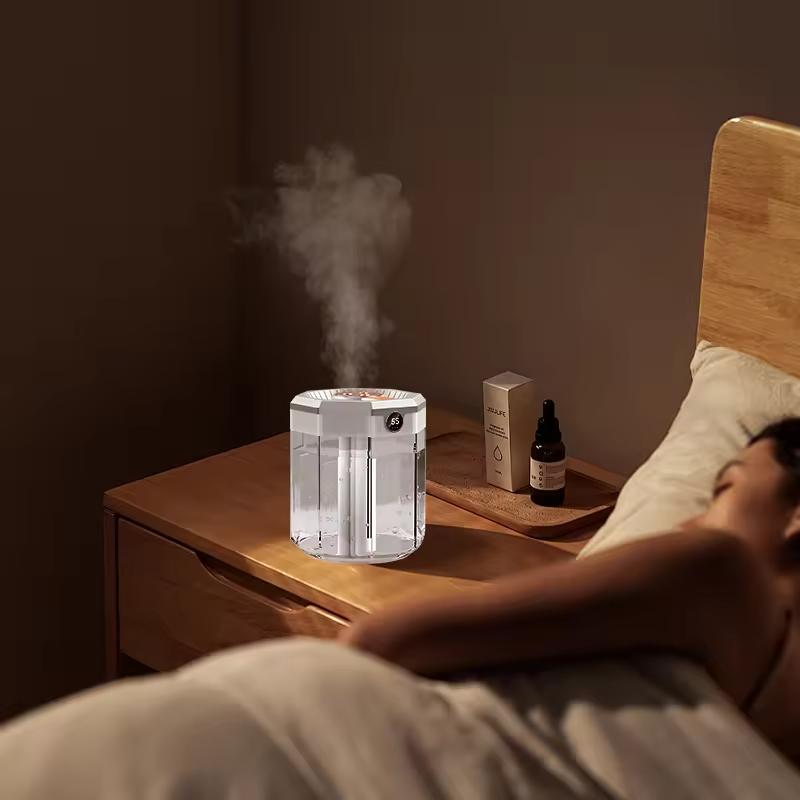 USB Digital Display 2-Liter Silent Humidifier Disinfection Night Light Three-Spray Modes Pregnant Women Offices Household Hotels