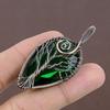 Natural Tree Of Life Chrome Diopside Copper Wire Wrap Gift Pendant 2.32" R6k26