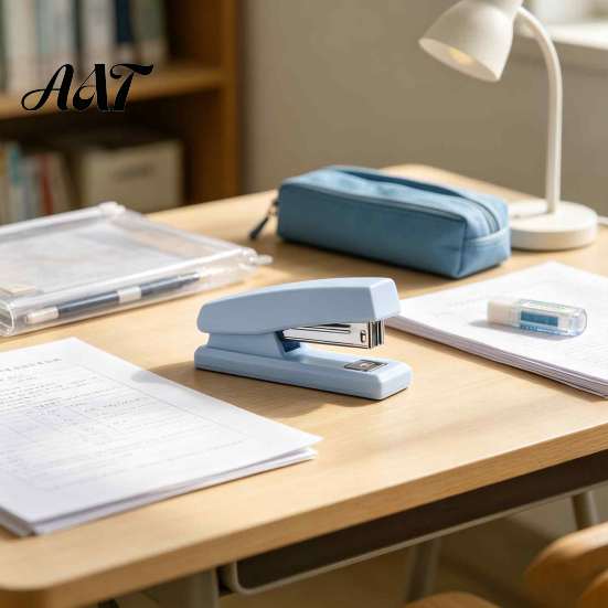 Desktop Stapling Tool for Documents Mini Stapler, with Ergonomic Curved Design, Handheld Morandi Color Office Supplies Paper Organization School Home