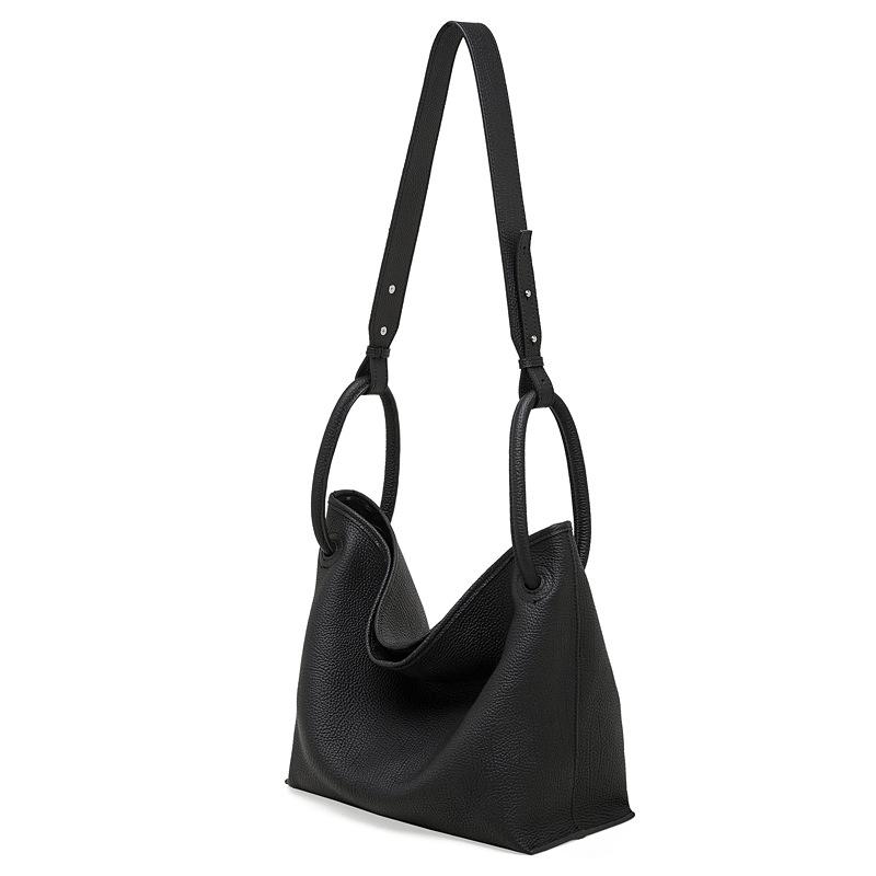 First Layer Cowhide Commuter Tote Bag Large-Capacity Bag Women'S Large Bag High-End Single Shoulder Handbag Oblique