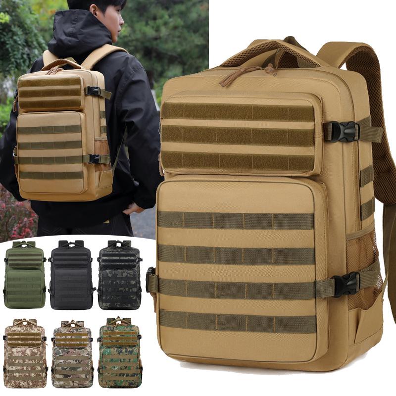 Tactical Camouflage Double Shoulder Backpack for Outdoor Hiking and Climbing, Large Capacity.