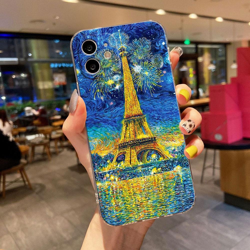 Van Gogh Starry Night Creative Print Phone Case for iPhone 17 16 15 14 13 12 11 Series Pro Max Plus Double Layer Protection
