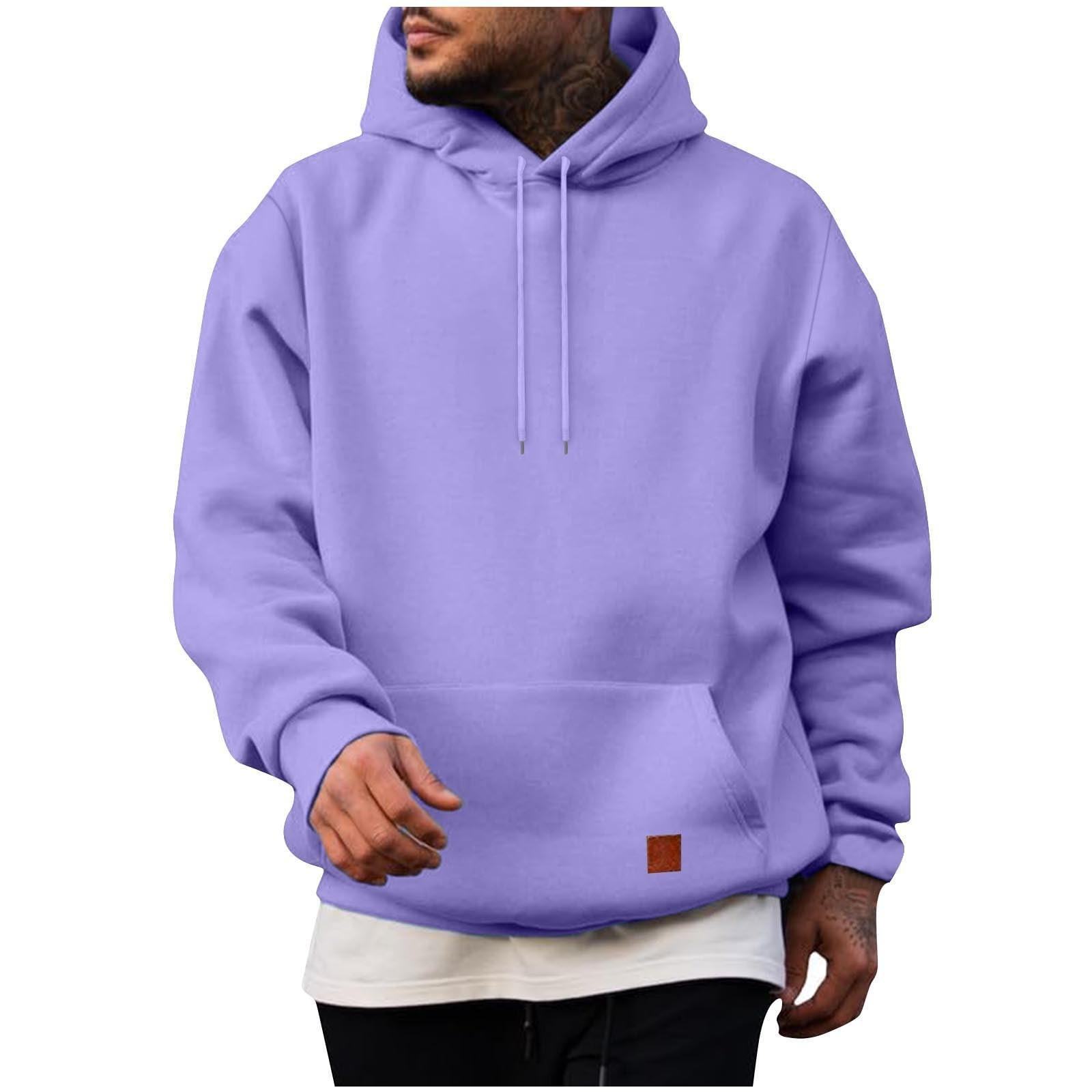

Men s Hoodie Hoodie Thickened Off-the-shoulder Hoodie Loose For Both Men And Women M фіолетовий