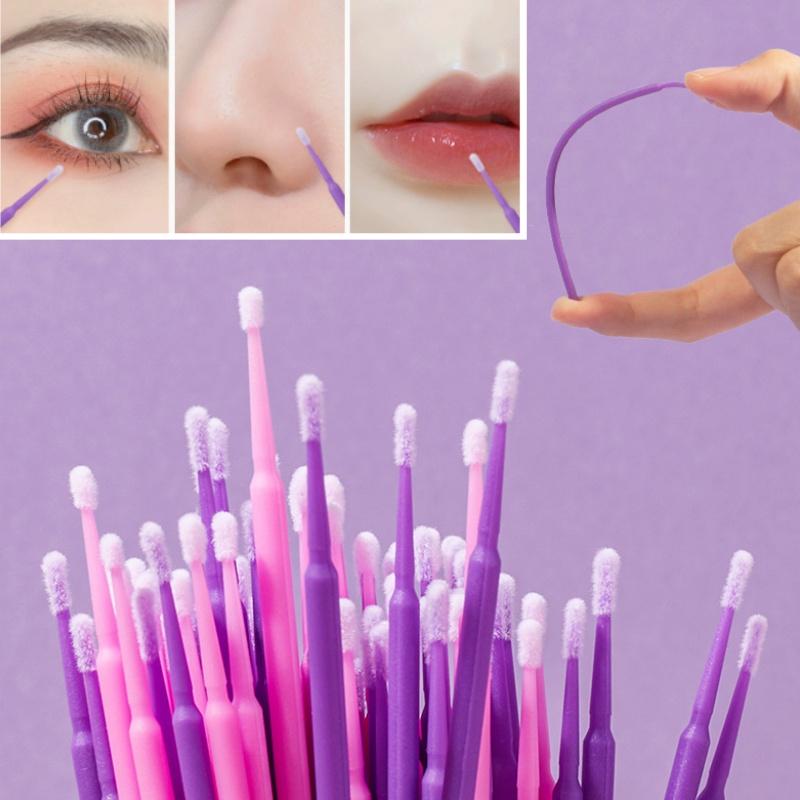 100/500 Stück Wimpernreinigungspinsel Wimpernverlängerung Mikro-Wattestäbchen Einzelne Wimpern Mikropinsel Schönheits-Make-up-Entferner Werkzeuge