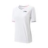 Li Ning Tennis Series Sports Casual Simple Pullover Short Sleeve T-Shirt Women Tops Standard-White AAYV138-1