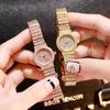 Women's Fashion Quartz Watch with Diamond-Inlaid Square Dial and Alloy Band.