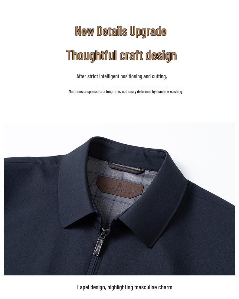Men's Lapel Jacket 2026: Spring/Autumn Versatile Slim-fit Business Casual for Middle-aged Dads