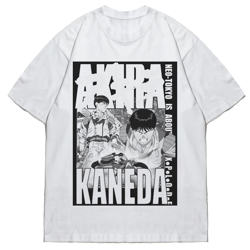 2024 Popular New Style Animation Print Short Sleeve T-shirt for Men and Women Hip Hop High Street Loose Round Neck Pure