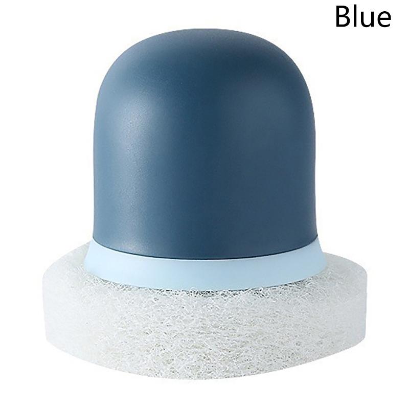 

1 шт. Губка для мытья посуды с ручкой, щетка для мытья сковородок и кастрюль, губки для мытья посуды, бытовая уборка, кухонные инструменты синий