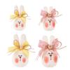 Easter Bunny Tabletop Ornament Cute Plush Rabbit Decorations with Bow Soft Fabric Table Accent for Living Room Bedroom Office