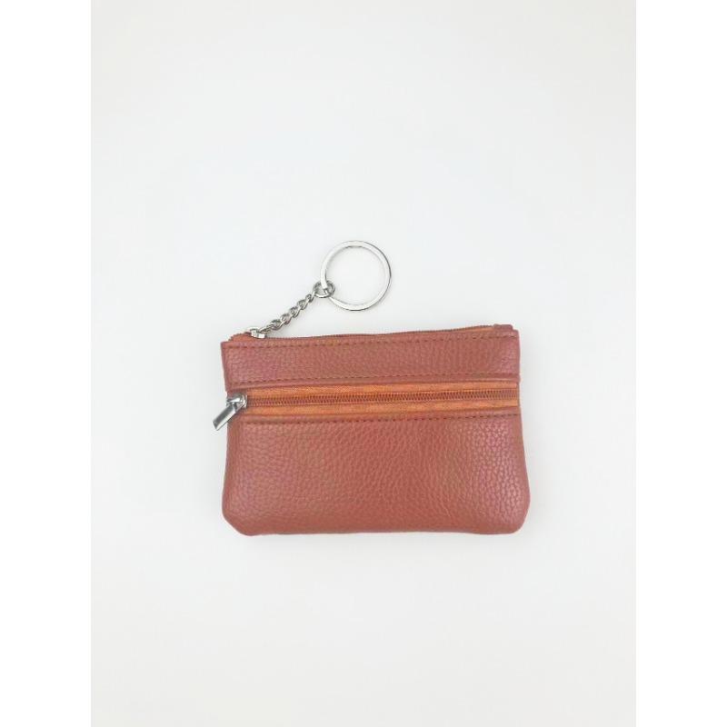 Мини-банковский ID-кошелек для хранения ключей и кредитных карт, многофункциональный двухслойный кошелек на молнии для монет, модный однотонный кошелек