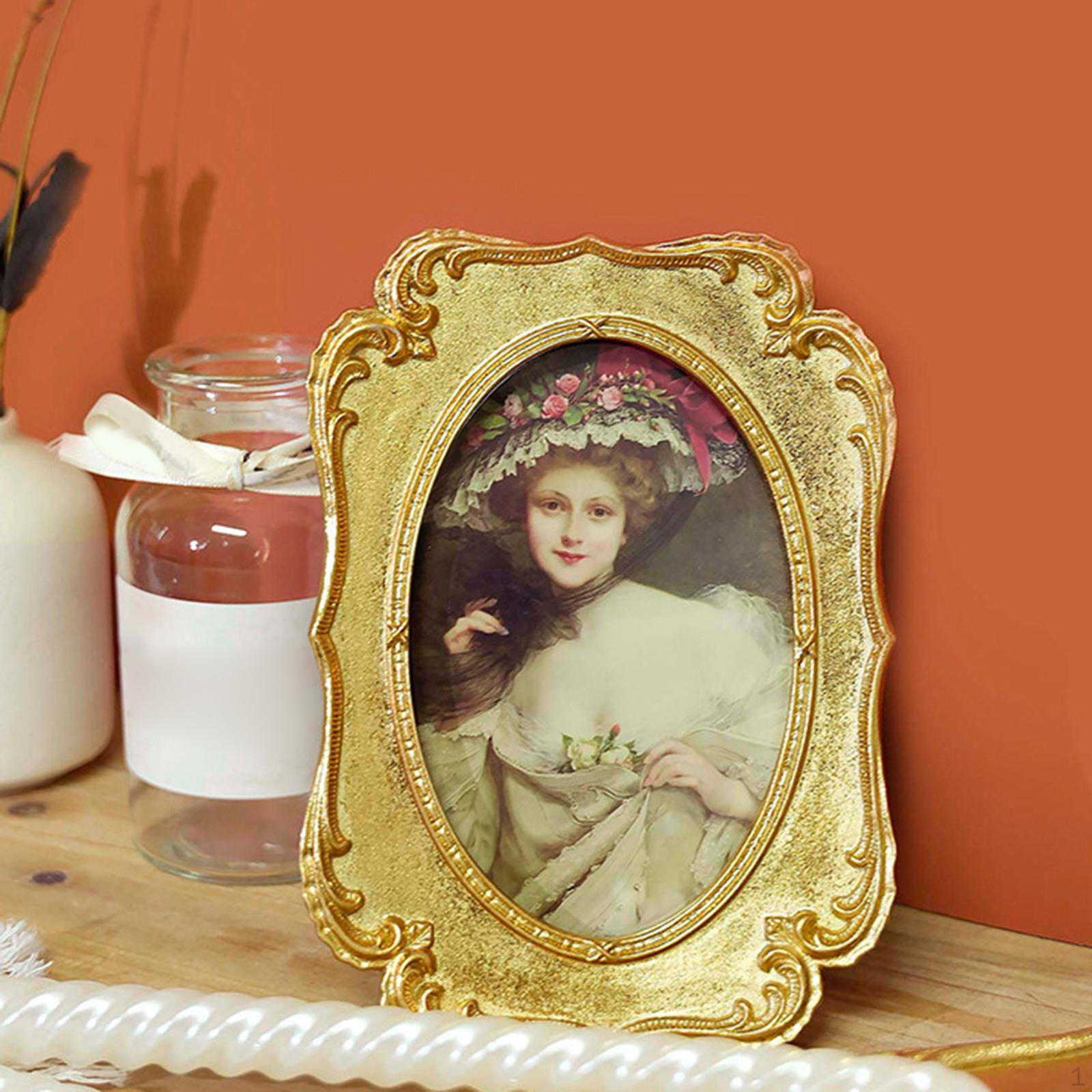 

Элегантная овальная золотая фоторамка для домашнего декора 13x17.6cm