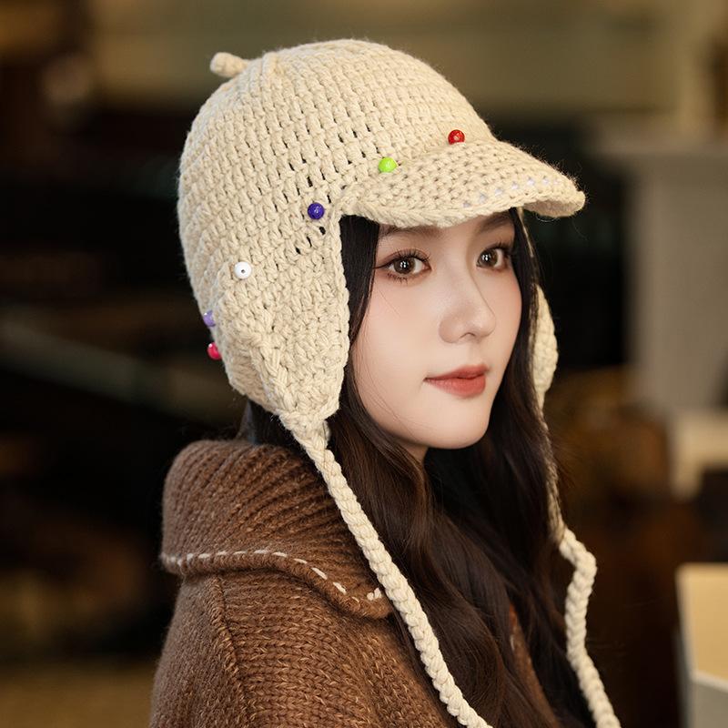 

Осенняя теплая шапка детская богемный головной убор универсальный для лица маленькая пуловер ретро One Size